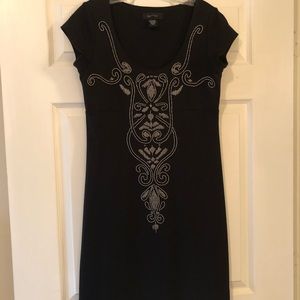 Beautiful Silver Beaded Casual Dress